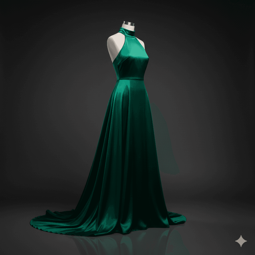 Emerald Silk Gown